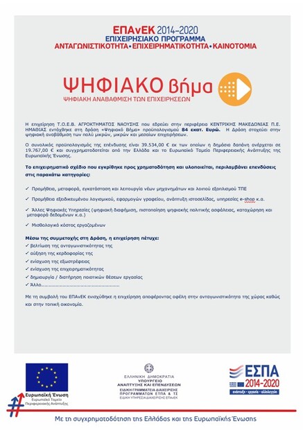 «Ψηφιακό Βήμα» του Ε.Π. Ανταγωνιστικότητα, Επιχειρηματικότητα και Καινοτομία (ΕΠΑνΕΚ), ΕΣΠΑ 2014 – 2020